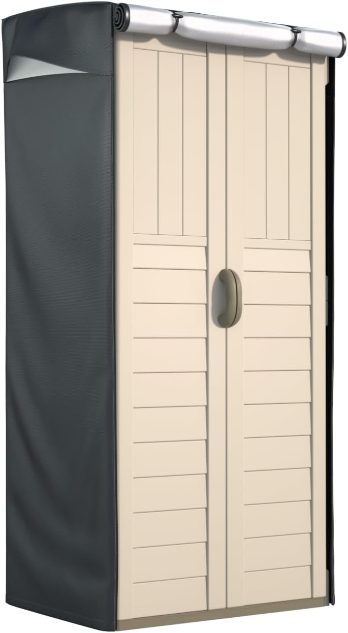 Outdoor Storage Shed Cover 33"x27"x72" (Cover Only) | Waterproof UV-Resistant Dustproof Cabinet Covers for Suncast Sheds, Black