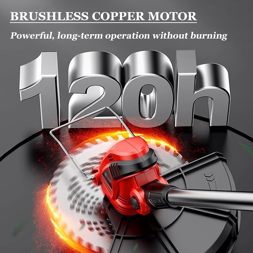 Grass Trimmer Cordless Household Rechargeable Lawn Mower Outdoor Electric Weeder Multifunctional Cleaning Equipment for Gardening (Battery: Battery*2 Specification: 29000mAh) (23000mAh Battery*1)