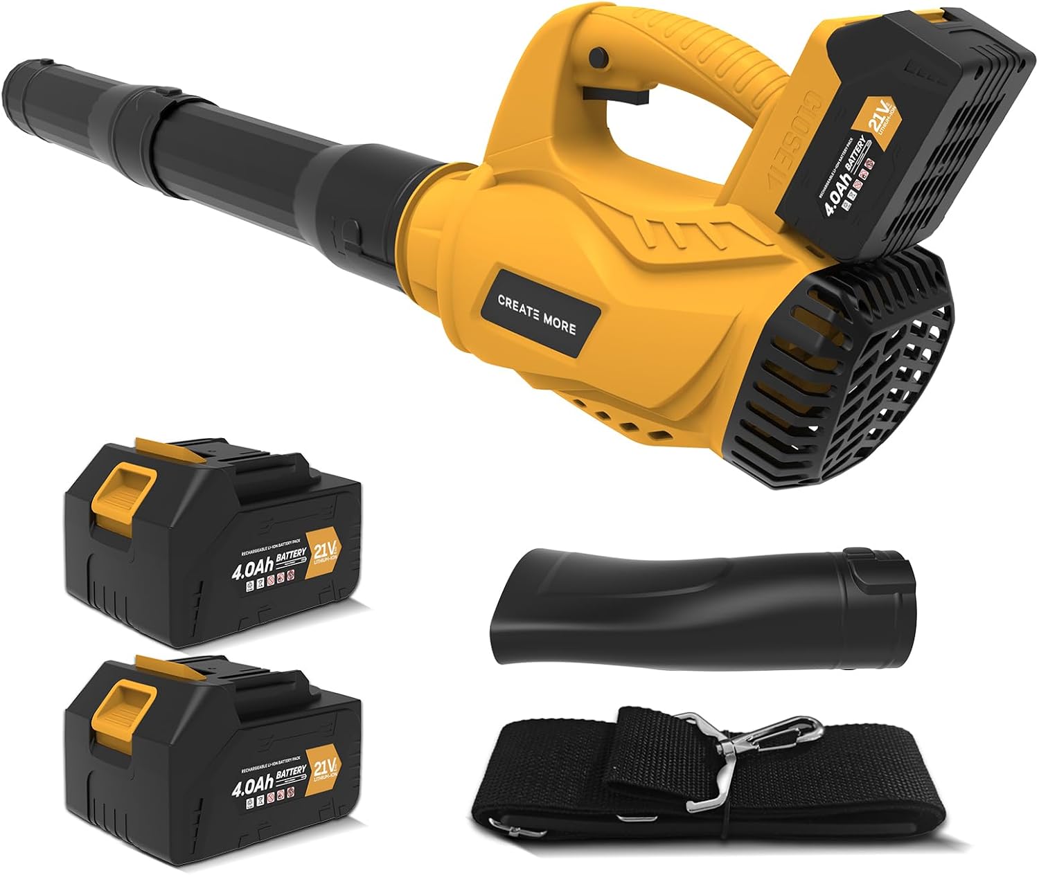 Leaf Blower Cordless:180MPH & 480CFM, Up to 160‑Min Runtime,6‑Speed Modes,Blowers for Lawn Care with 2×4.0‑Ah Batteries & Charger, Ideal for Lawn, Patio, Leaves, Dust and Snow Clearing