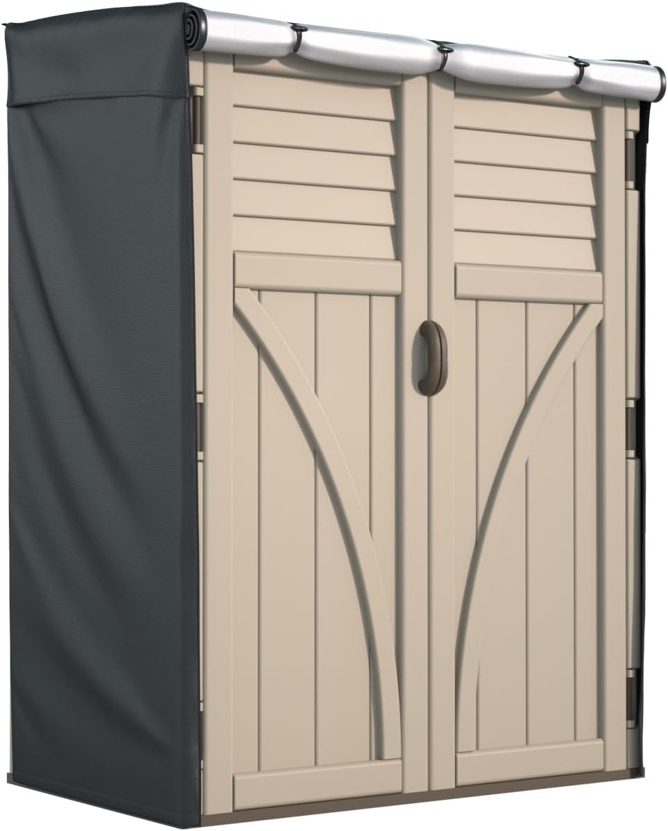 Outdoor Storage Shed Cover 54"x34"x72" (Cover Only) | Waterproof UV-Resistant Dustproof Cabinet Cover for Suncast Sheds, Black