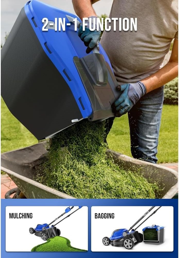 Lawn Mower 40V Brushless Cordless Electric with 5 Cutting Height Adjustments