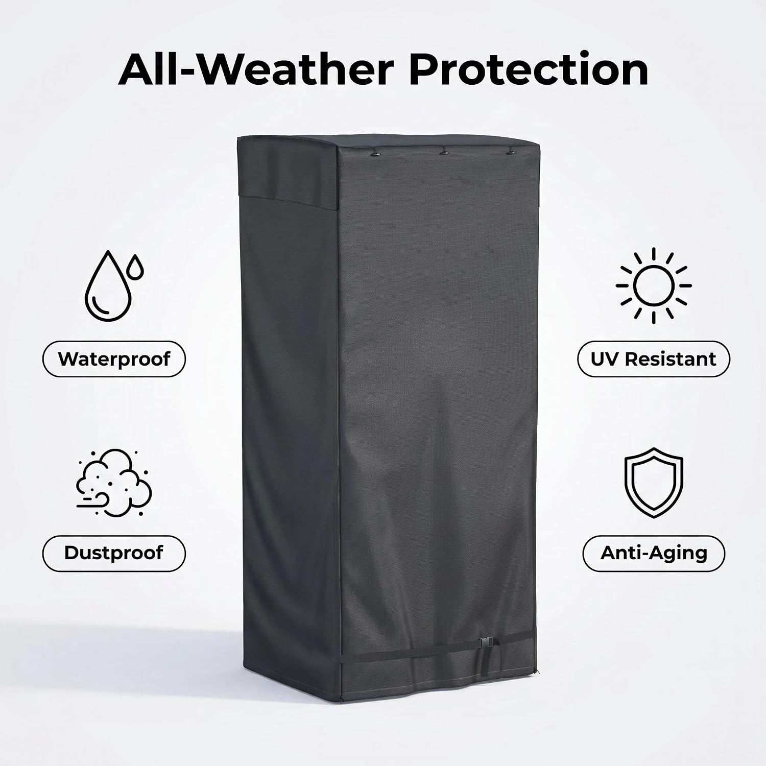 Outdoor Storage Shed Cover 33"x27"x72" (Cover Only) | Waterproof UV-Resistant Dustproof Cabinet Covers for Suncast Sheds, Black