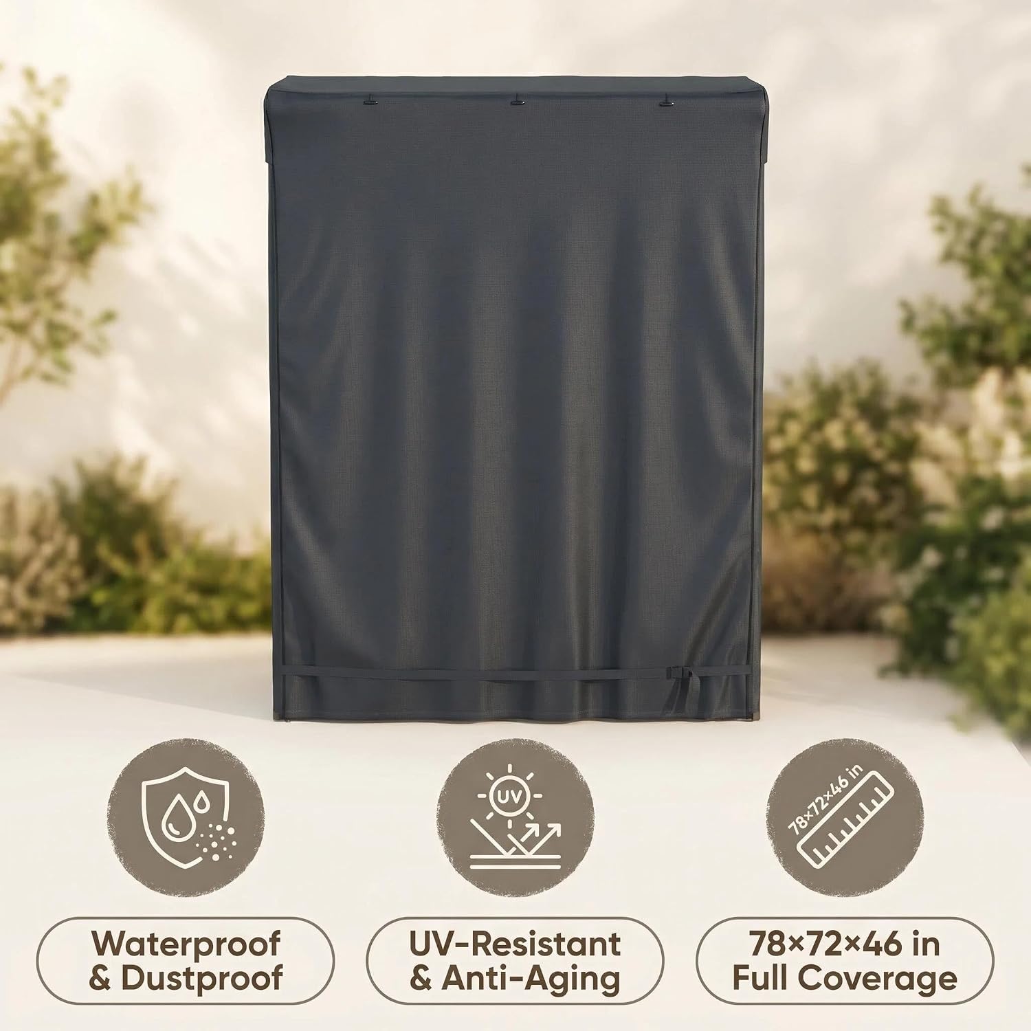 Outdoor Storage Shed Cover 72"x46"x78" (Cover Only) | Waterproof UV-Resistant Dustproof Cabinet Covers for Suncast Sheds, Black