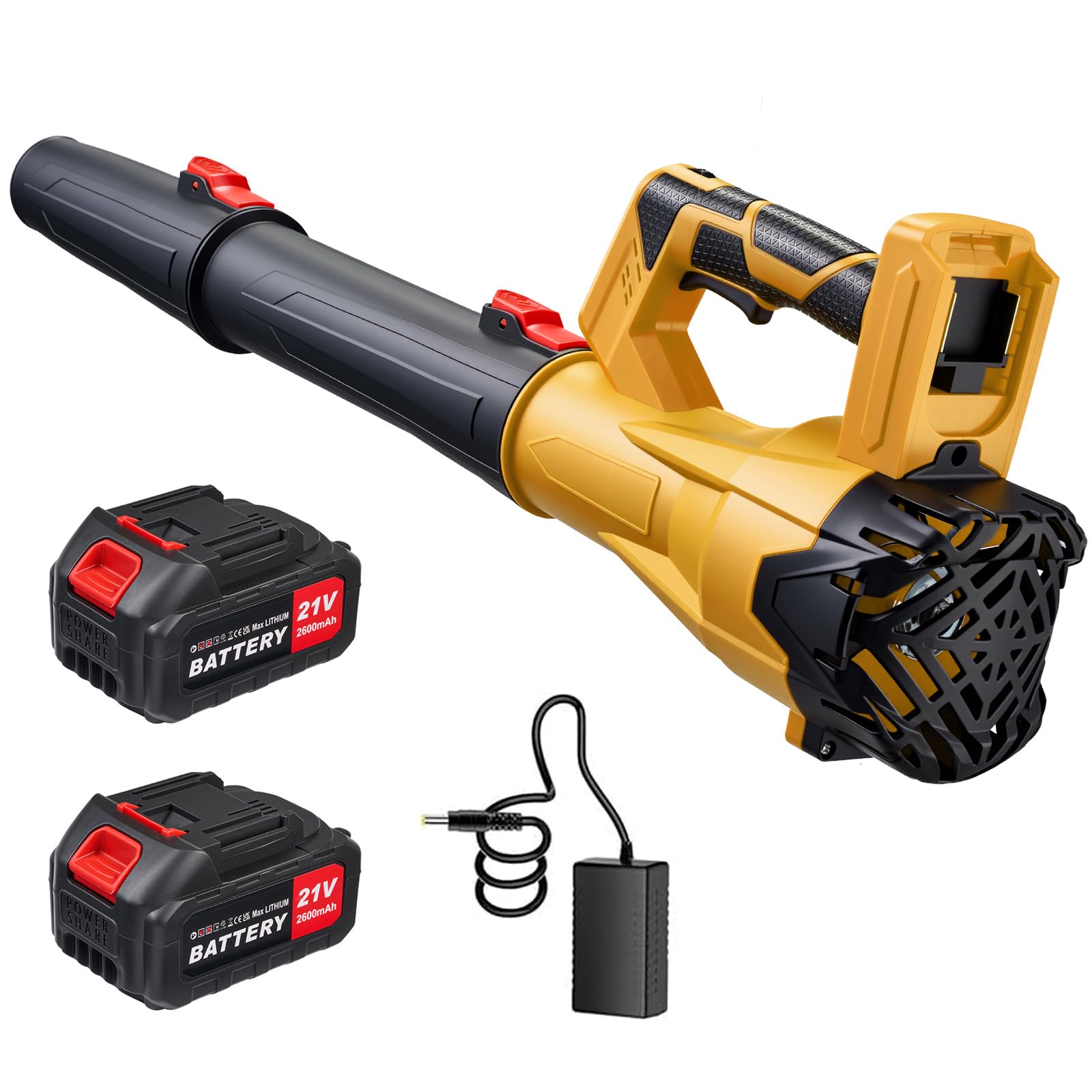650CFM Cordless Leaf Blower,21V Electric Leaf Blower with 2 * 2.6Ah Battery & Charger,Electric 6-Speed Power Handheld Blower for Lawn Care,Yard, Garden, Patio & Outdoor