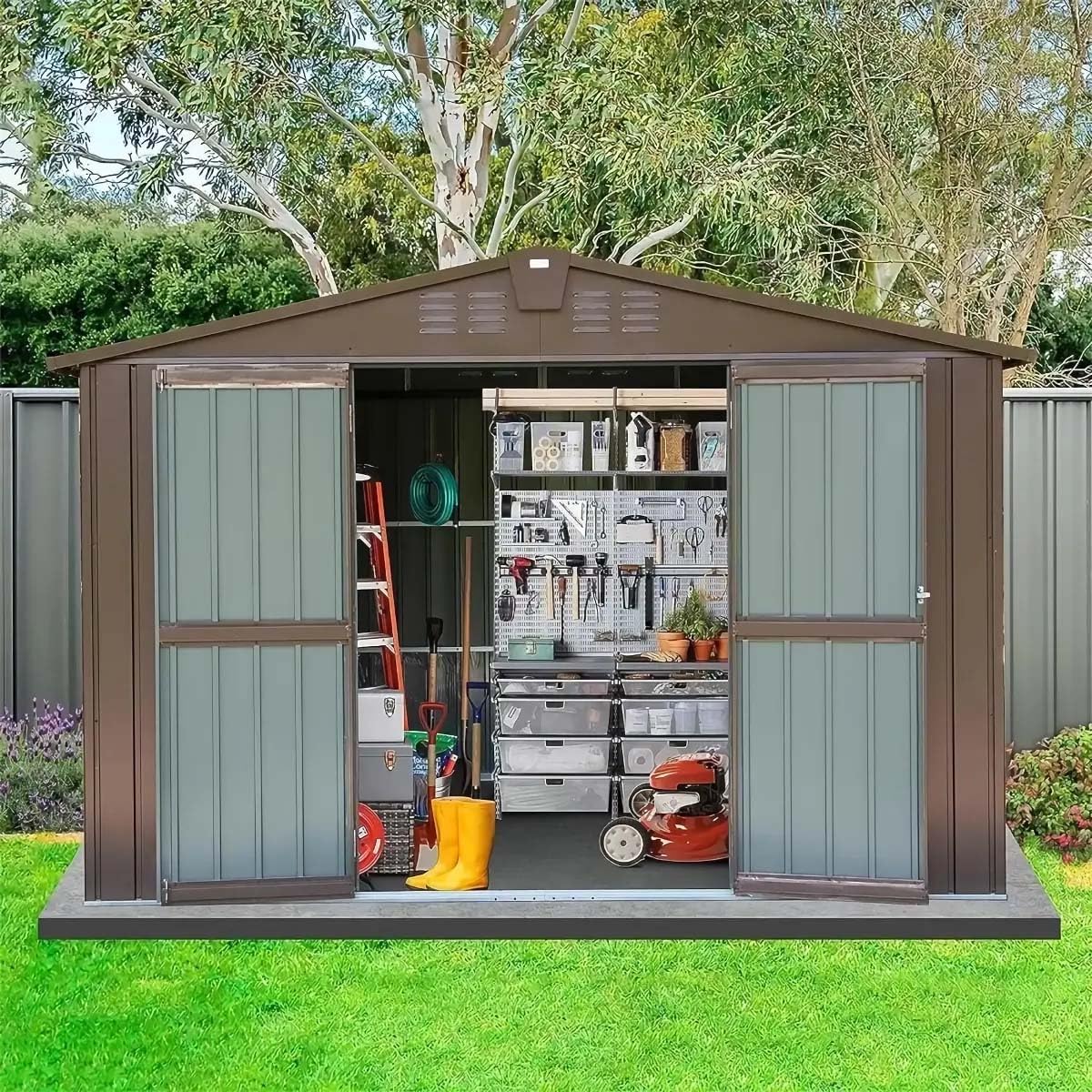 Multifunctional 10x8 Ft Metal Outdoor Storage Shed