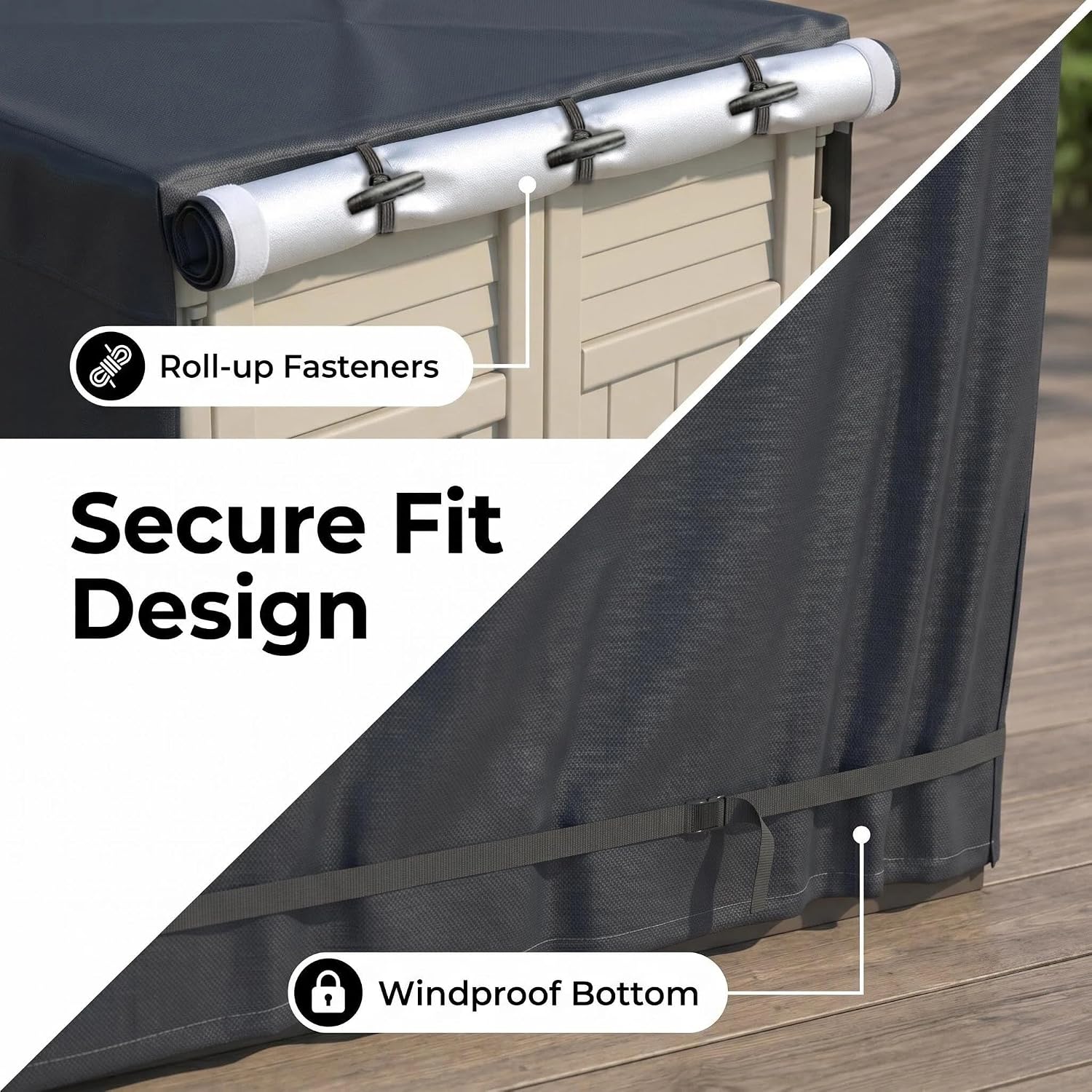 Outdoor Storage Shed Cover 54"x34"x72" (Cover Only) | Waterproof UV-Resistant Dustproof Cabinet Cover for Suncast Sheds, Black
