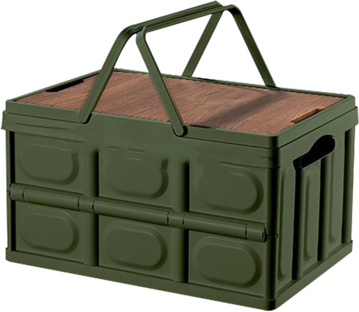 Outdoor Camping Folding Box Storage Box Portable Handle Large Capacity | Outdoor Storage for Patio Reliable Material, Wide Applications, Bathroom, Camping, Garden, Car