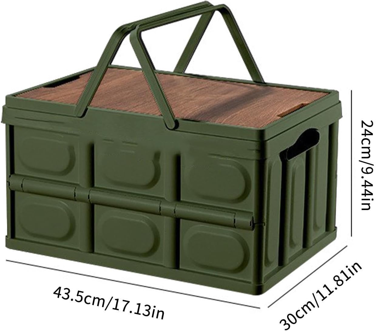 Outdoor Camping Folding Box Storage Box Portable Handle Large Capacity | Outdoor Storage for Patio Reliable Material, Wide Applications, Bathroom, Camping, Garden, Car