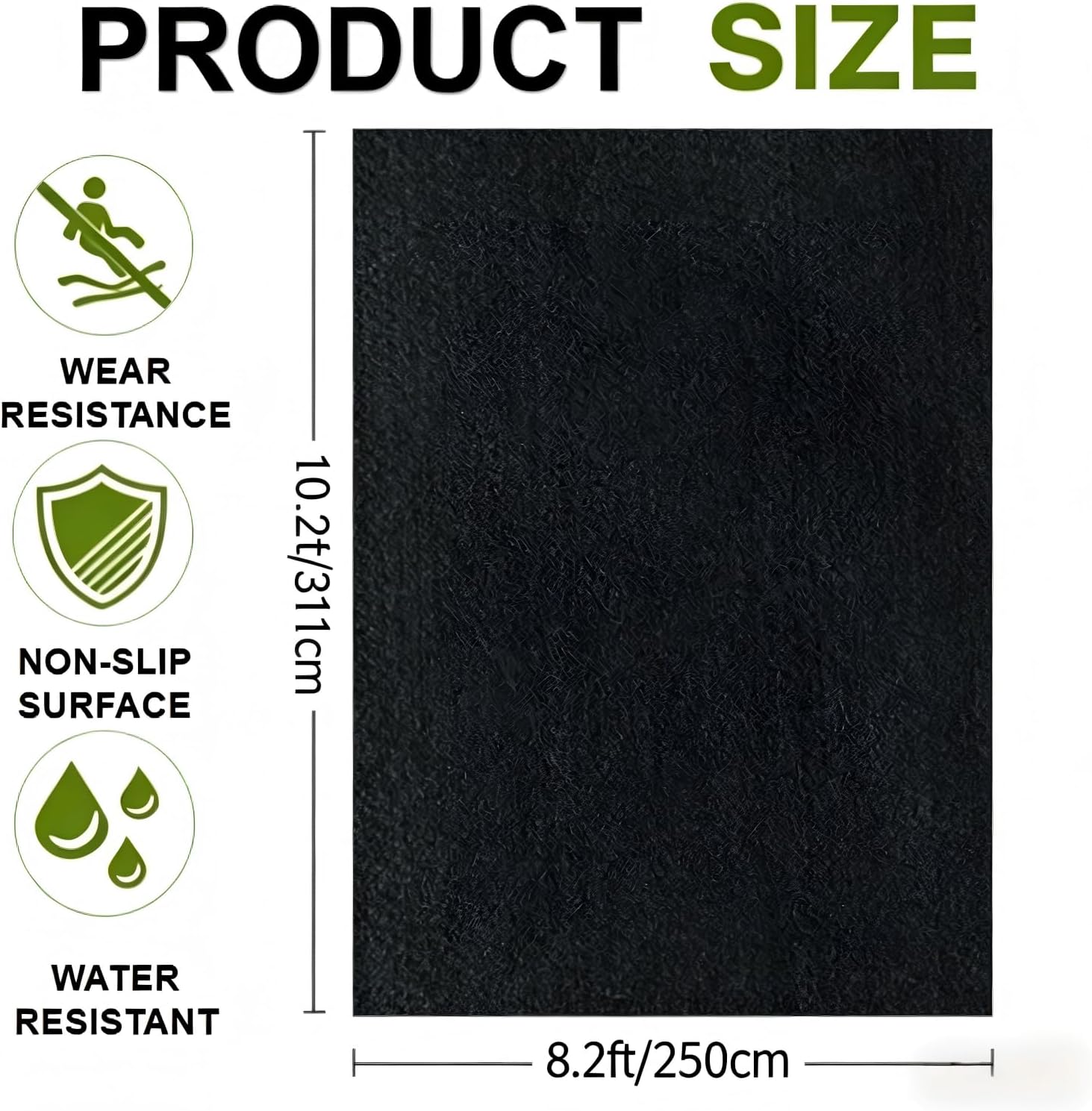 POOLTALE 8 x 10.2FT Shed Floor Mat, Outdoor Storage Shed Mat with PE Backing for Dust, Oil, Waterproof Nonslip Durable Protector Rug for Carport Patio Garage Garden, Storage Shed Not Included