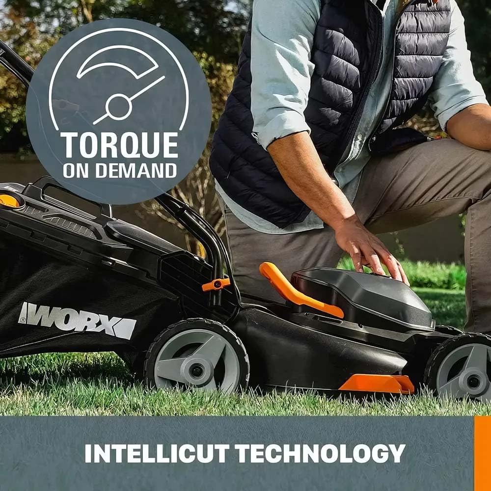 Efficient 40V Cordless 14" Lawn Mower with Dual Batteries & Charger