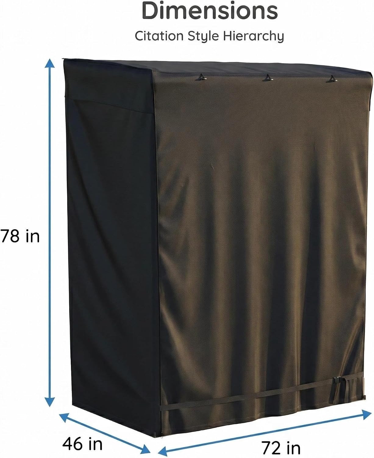 Outdoor Storage Shed Cover 72"x46"x78" (Cover Only) | Waterproof UV-Resistant Dustproof Cabinet Covers for Suncast Sheds, Black