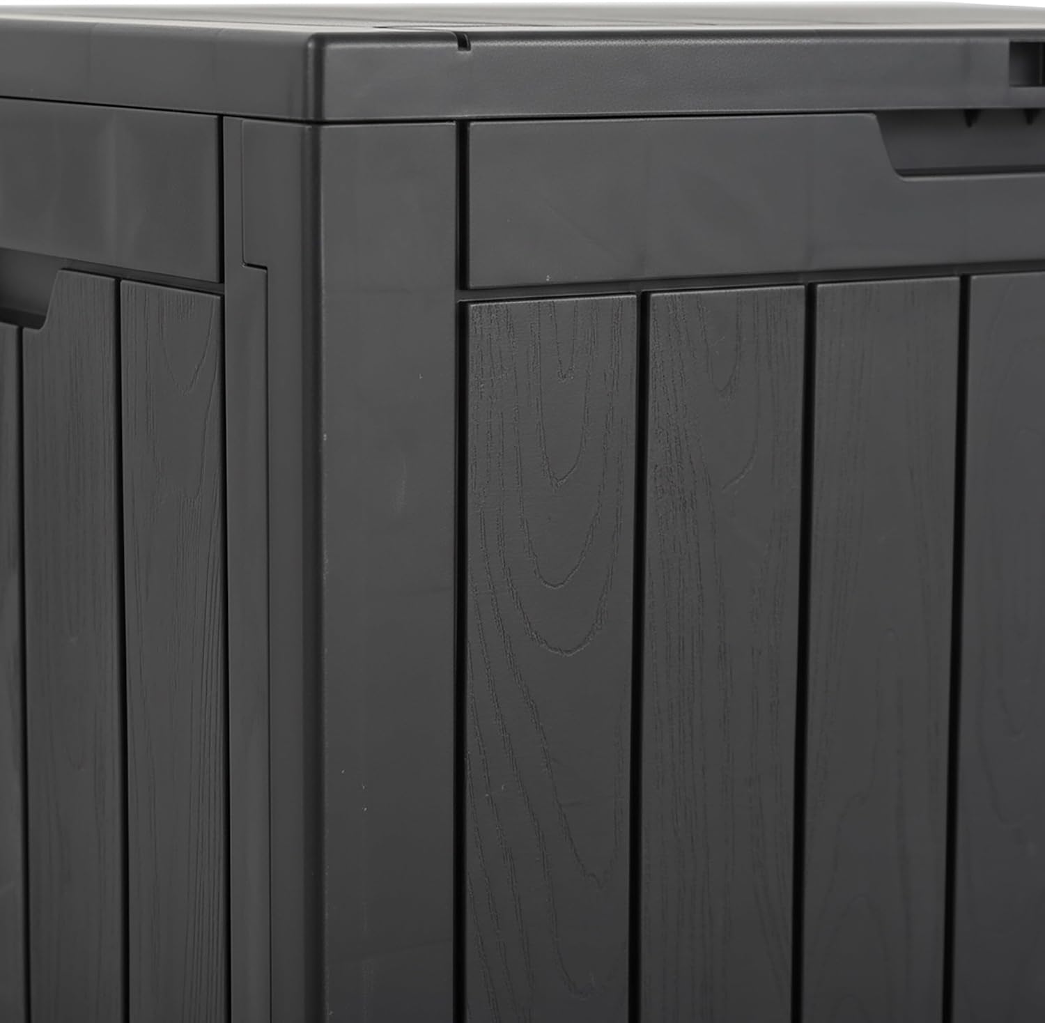 Relaxdays Garden Storage Box with Seat Cushions & Tools, Weatherproof, UV-Resistant, 53x56x43 cm, Black