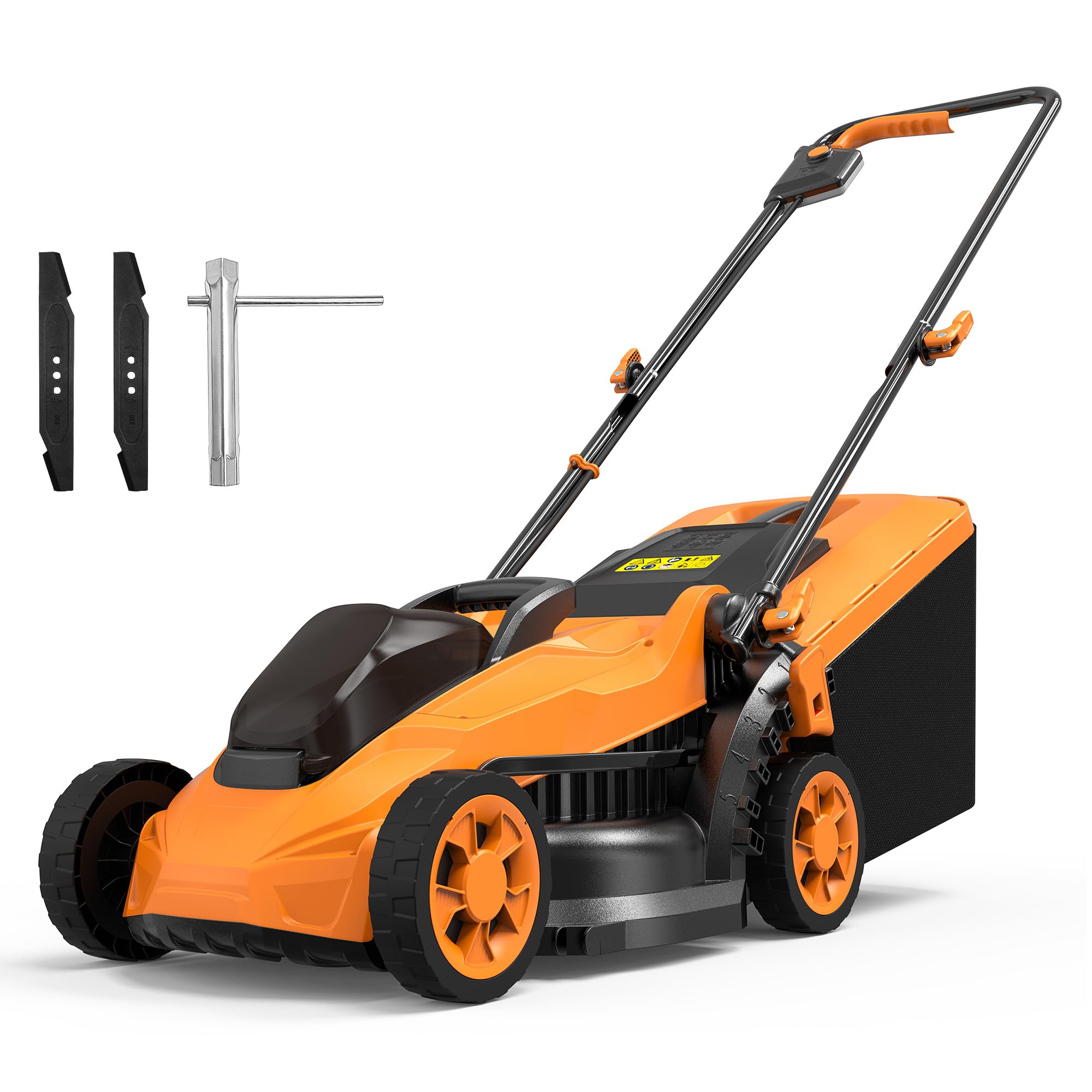 40V Cordless Lawn Mower (No Battery) Compatible with Dewalt 2 * 20VMax Battery, 18" Electric Lawn Mower with 6 Heights Adjustment, Brushless Electric Mower for Garden, Yard
