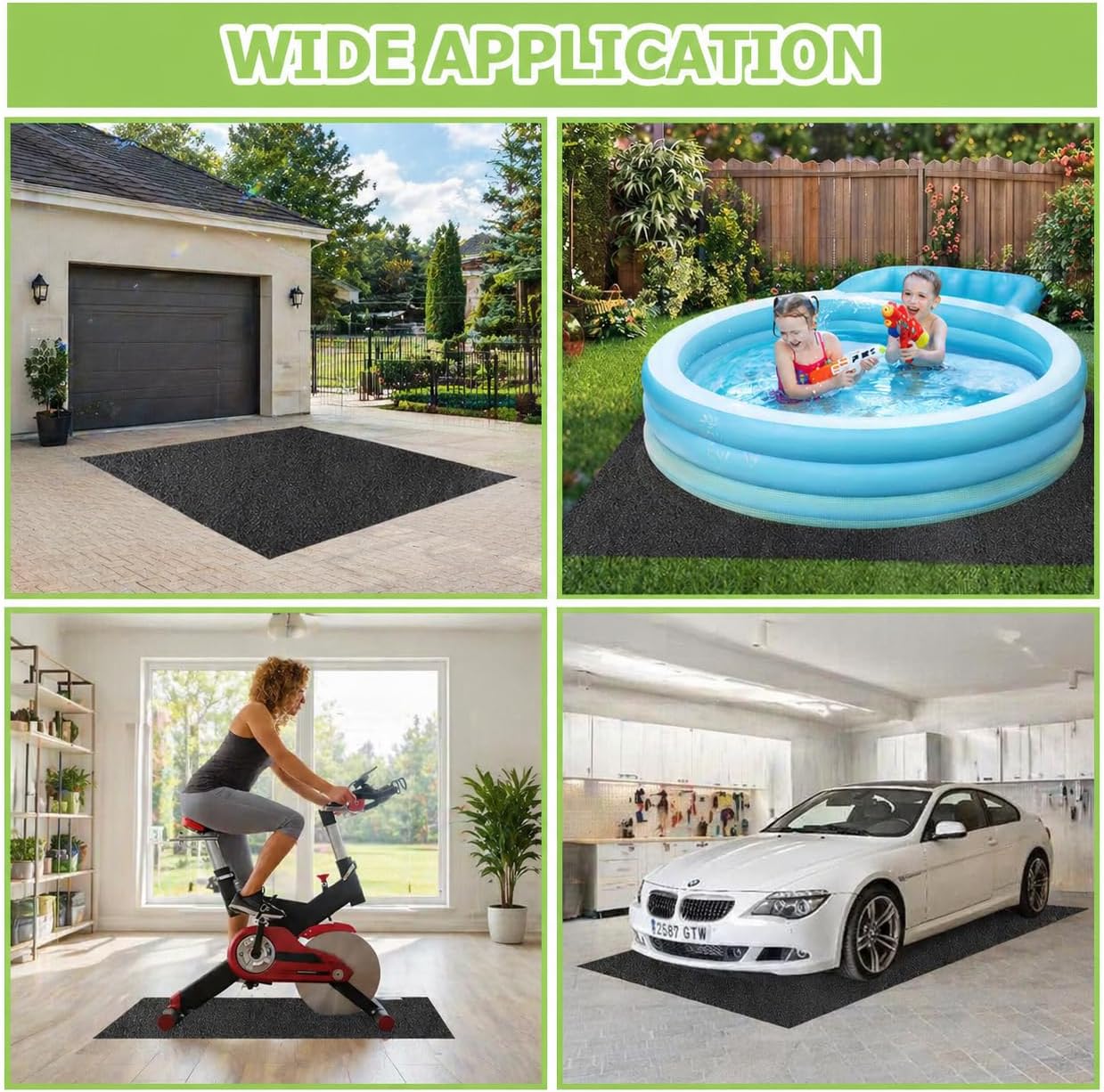 POOLTALE 8 x 10.2FT Shed Floor Mat, Outdoor Storage Shed Mat with PE Backing for Dust, Oil, Waterproof Nonslip Durable Protector Rug for Carport Patio Garage Garden, Storage Shed Not Included