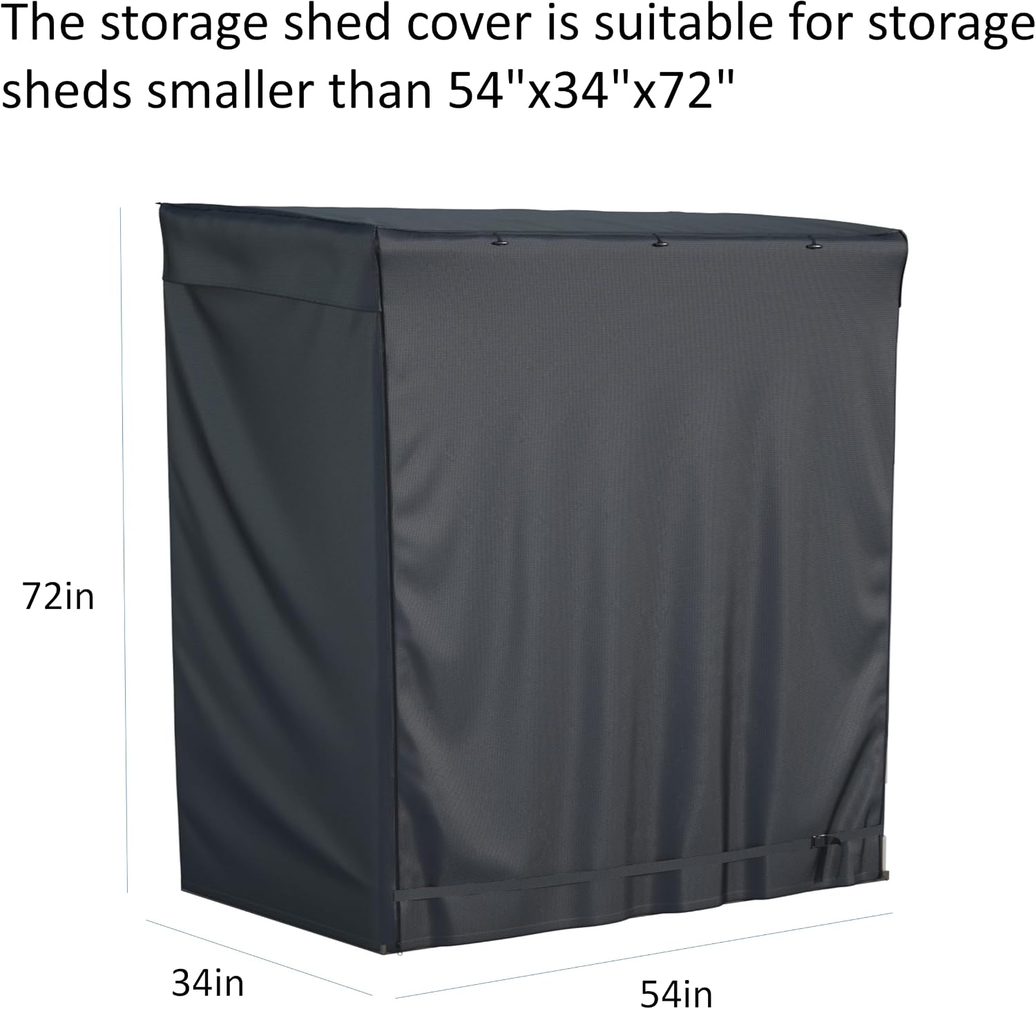 Outdoor Storage Shed Cover 54"x34"x72" (Cover Only) | Waterproof UV-Resistant Dustproof Cabinet Cover for Suncast Sheds, Black