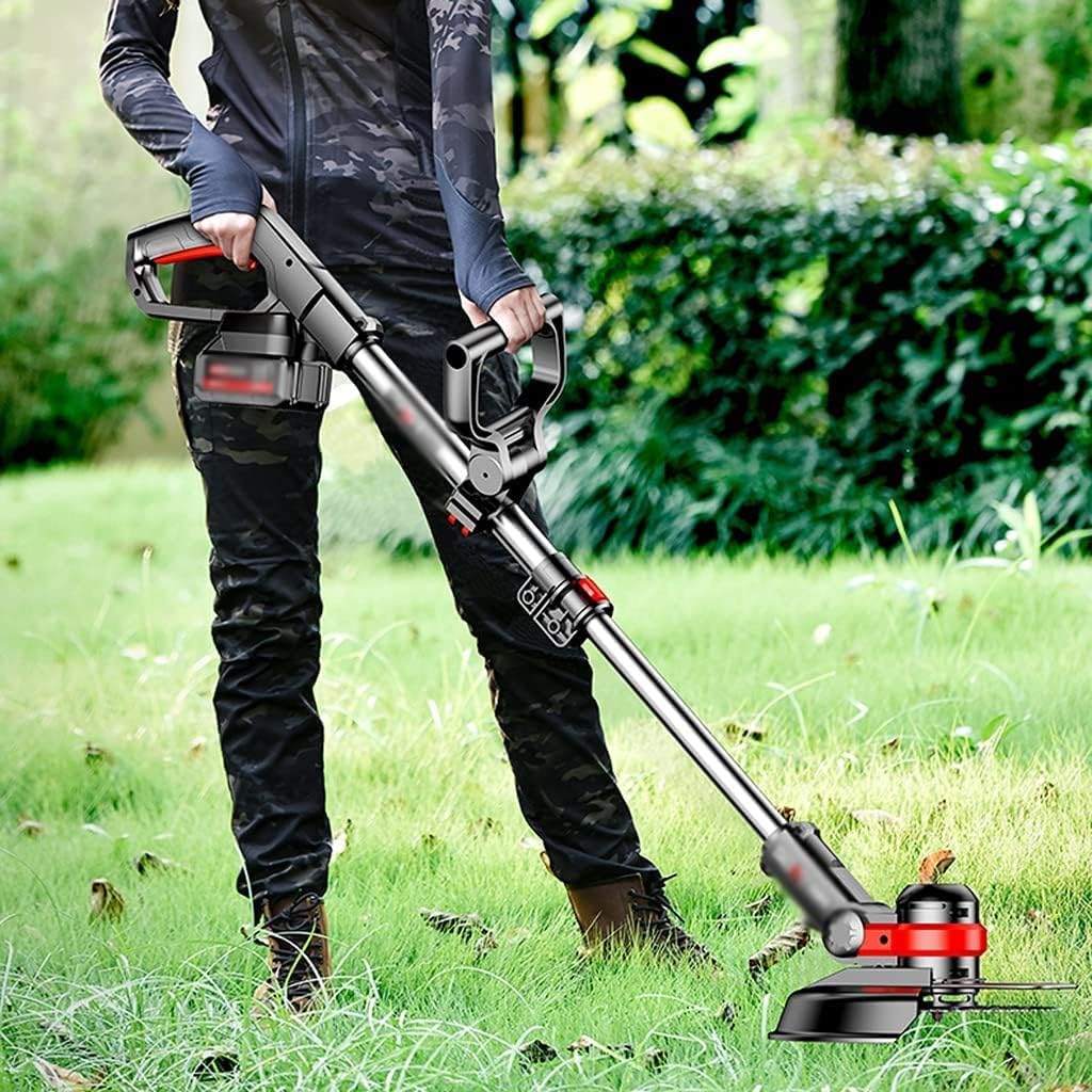 Grass Trimmer Cordless Household Rechargeable Lawn Mower Outdoor Electric Weeder Multifunctional Cleaning Equipment for Gardening (Battery: Battery*2 Specification: 29000mAh) (23000mAh Battery*1)