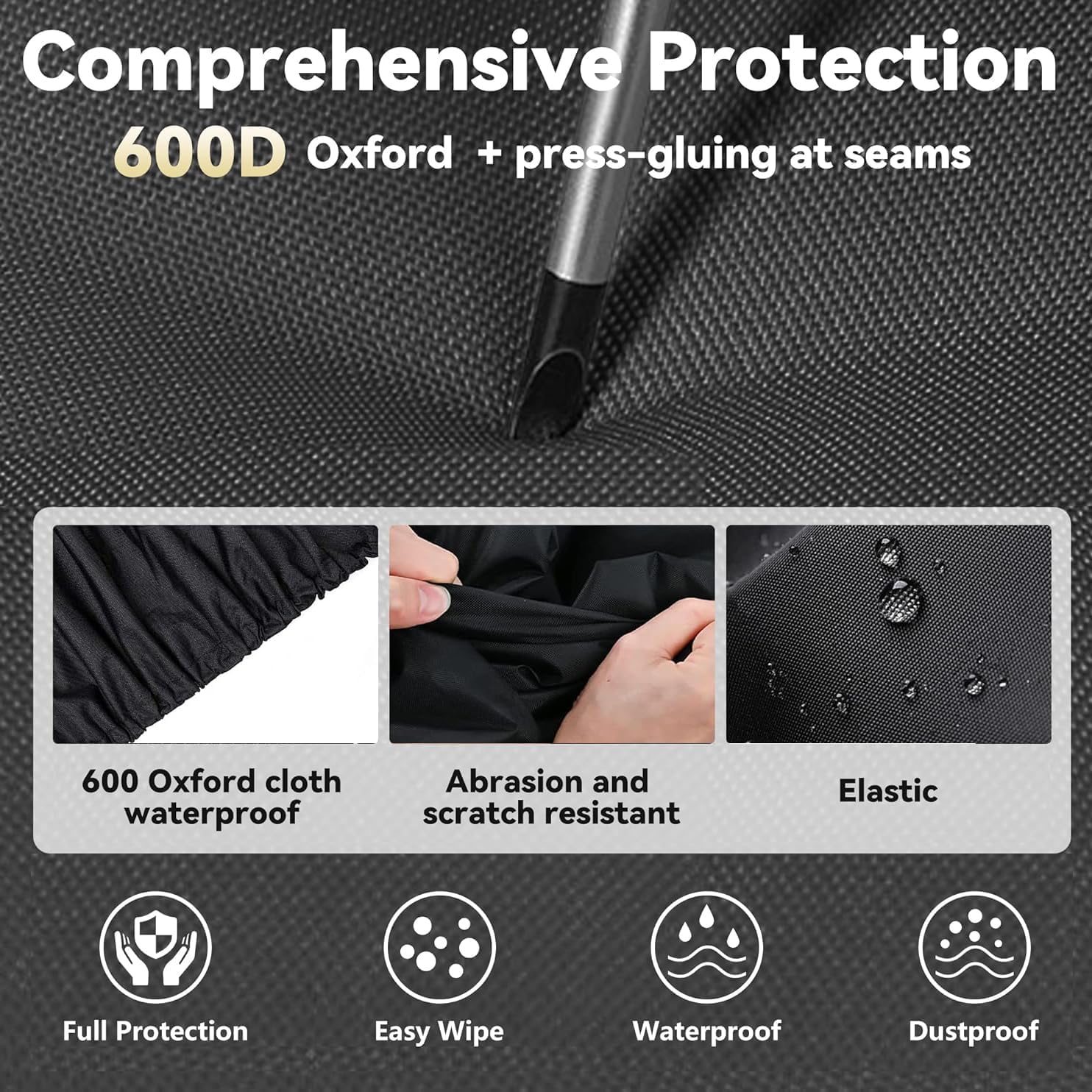 Outdoor Storage Shed Cover 5x3 ft, Heavy Duty Waterproof Oxford | 600D Oxford, PU coating, fully taped seams. Windproof, dustproof, UV-resistant. Elastic hem fits metal sheds.