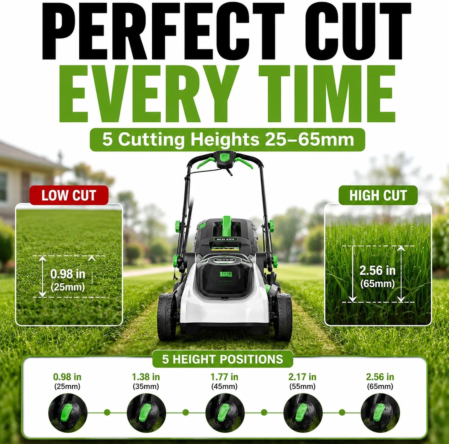 Battery-Powered Lawn Mower for Seniors – Lightweight, Easy Start, Quiet & Safe, Dual 6.0Ah Batteries for Long Runtime, Perfect for Small to Medium Yards
